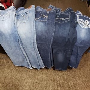 13 pair of size 22 jeans